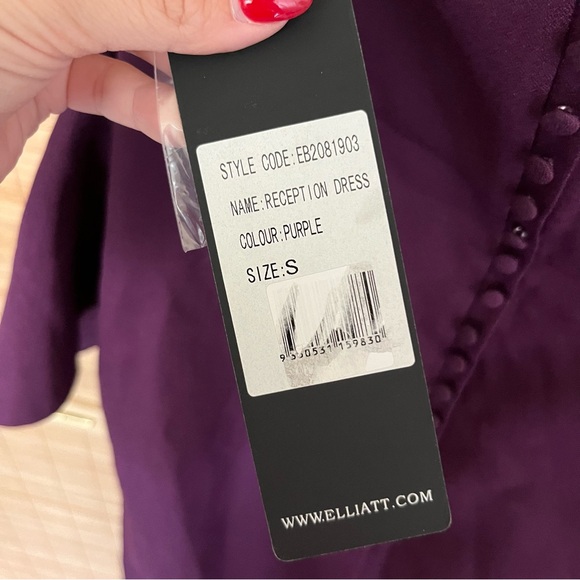 ELLIATT Reception Cascade Ruffle Strapless Cocktail Dress Wedding Guest Small - Picture 8 of 9